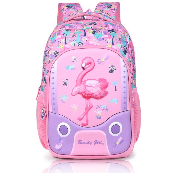 Beauty Girls School Bag by Hotshot | 17 Inch | 30L Water Resistant | 3D Embossed Design