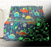 Glow-in-the-Dark Dinosaur Fleece Blanket