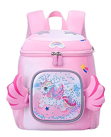 School - Back Pack Unicorn Green & Rainbow