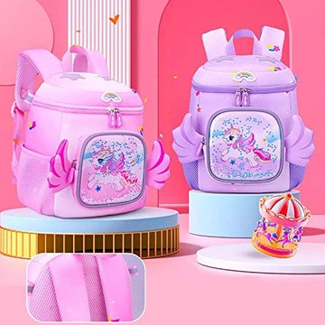 School - Back Pack Unicorn Green & Rainbow