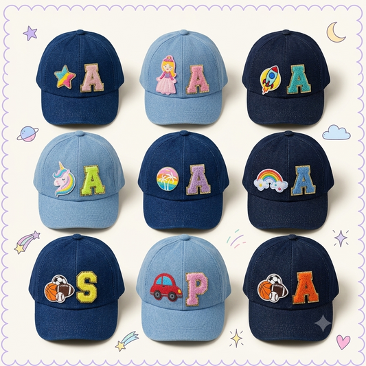 Personalised Kids Cap with Chenille Letter Patches