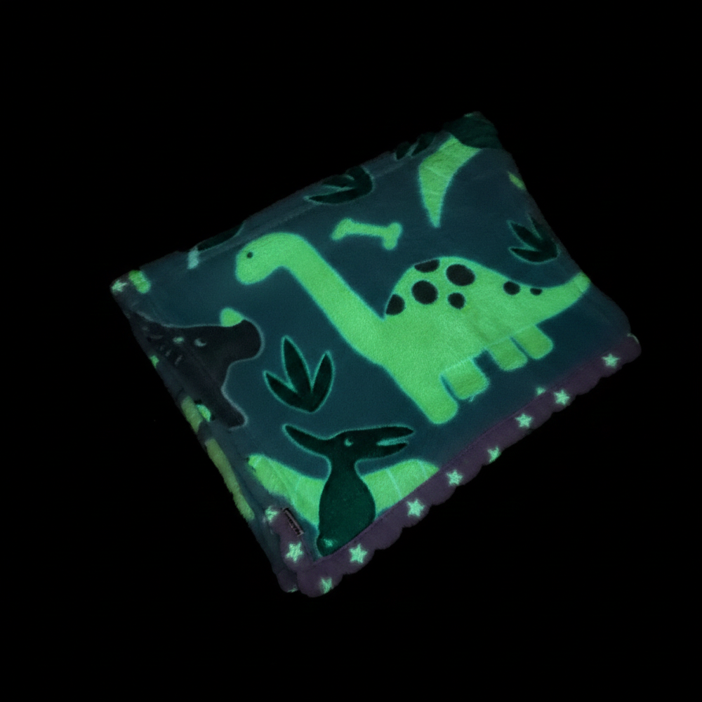Blue Dino Glow Blanket – Dark Glow